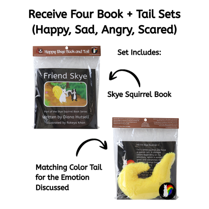 Feelings Starter Set: My Emotion Squirrel + All 4 Book/Tail Combos (Anger, Sadness, Happiness, and Fear)